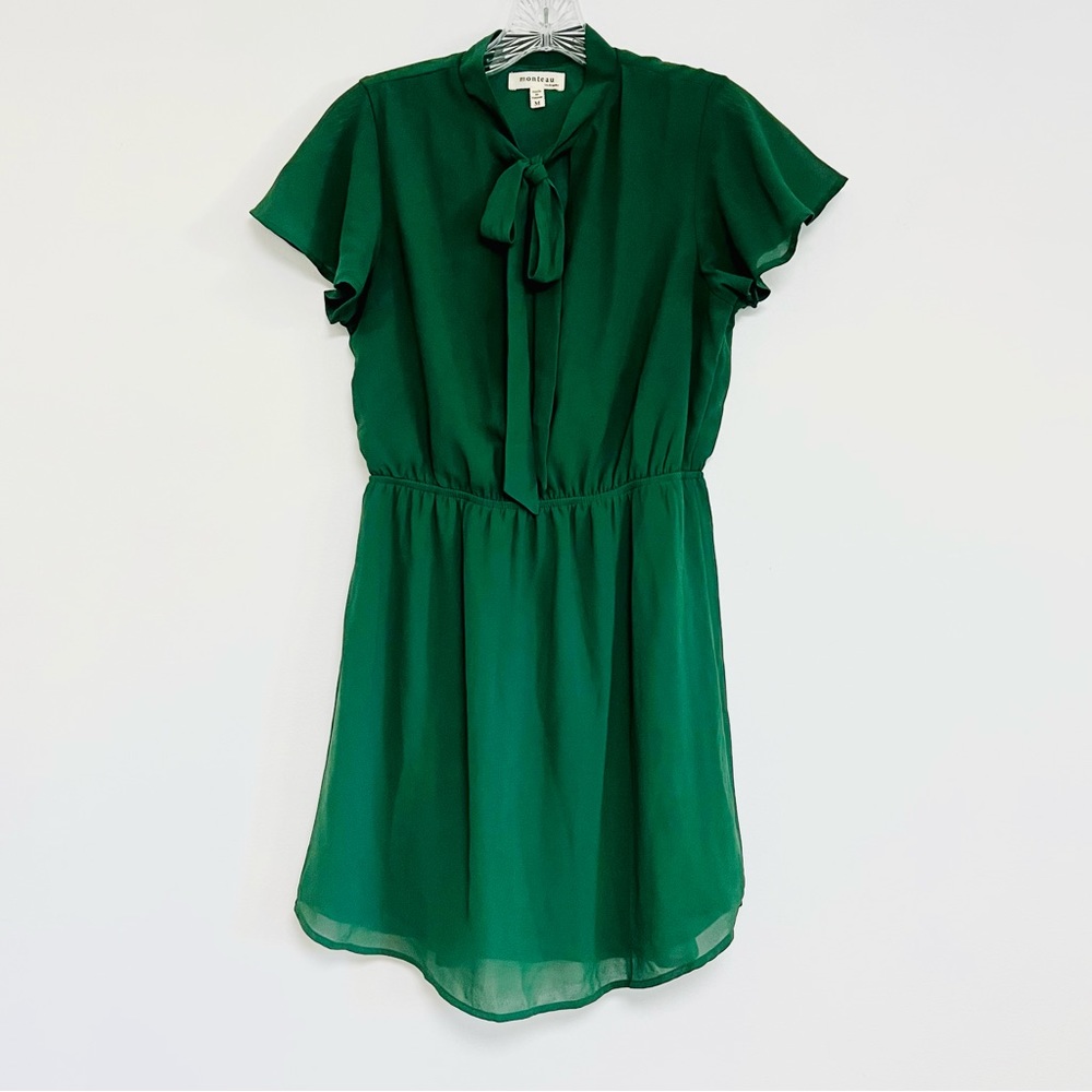Monteau Flirty Emerald Dress, Sz M